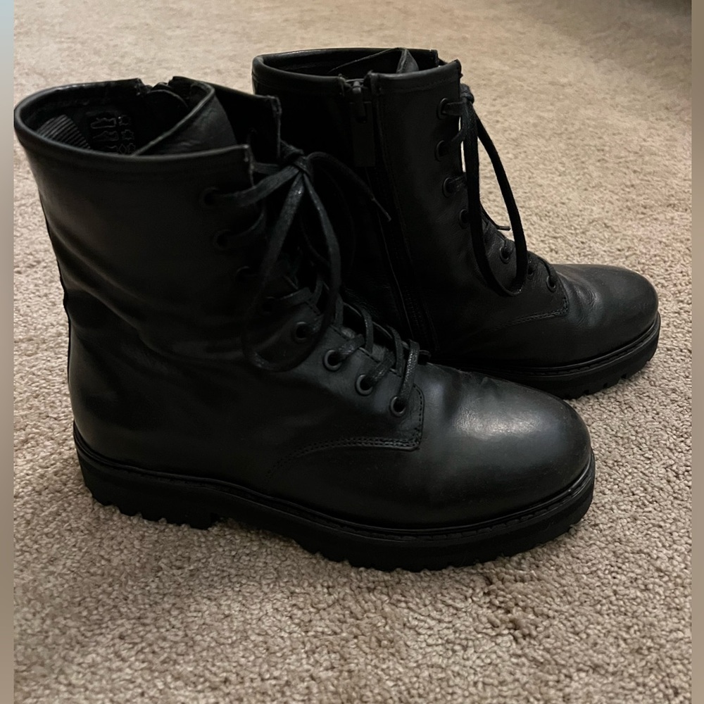 Lace up combat boots
